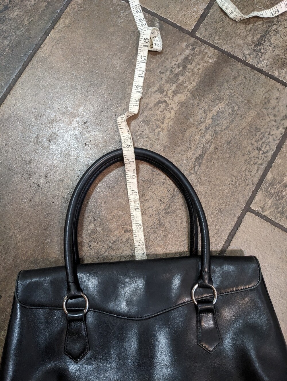 Vintage Danier Butter Soft Smooth Leather Chic Satchel EW Shoulder Bag Black ๐ค - Picture 14 of 16